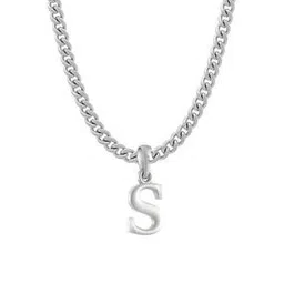 akshat sapphire Sterling Silver Alphabet S Pendant with Chain-picture-33