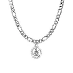 akshat sapphire Sterling Silver Lord Hanuman Pendant with Chain-picture-29