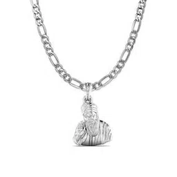 akshat sapphire Sterling Silver Sai Baba Pendant with Chain-picture-23