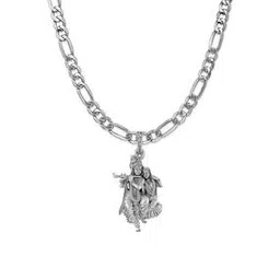 akshat sapphire Sterling Silver Radhakrishna Pendant with Chain-picture-23