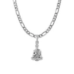 akshat sapphire Sterling Silver Buddha Pendant with Chain-picture-13