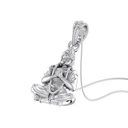 akshat sapphire Silver God Hanuman Chain Pendant-picture-52