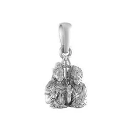 akshat sapphire Sterling Silver God Shiv Parvati Pendant with Chain-picture-53