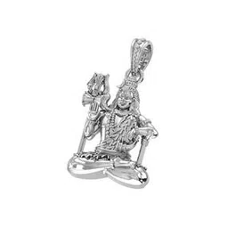 akshat sapphire Sterling Silver Shiva Pendant with Chain-picture-14