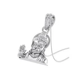akshat sapphire Sterling Silver Hanuman Pendant with Chain-picture-14
