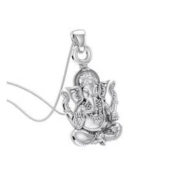 akshat sapphire Sterling Silver God Ganesh Pendant with Chain-picture-34