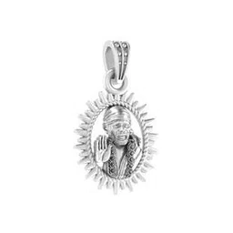 akshat sapphire Sterling Silver God Shree Sai Baba Pendant with Chain-picture-36