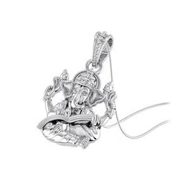 akshat sapphire Sterling Silver God Ganesh Pendant with Chain-picture-31