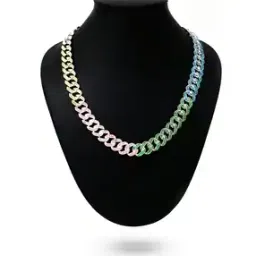 hiflyer jewels Sterling Silver Iced Out Spectrum Chain-picture-22
