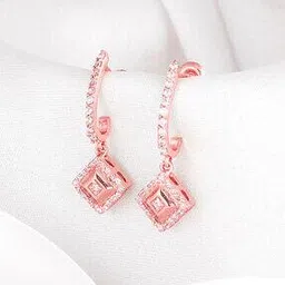 giva Sterling Silver Rose Gold-Plated Signature Drop Earrings-picture-29