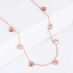 giva Sterling Silver Rose Gold-Plated Sparkling Signature Necklace-picture-13