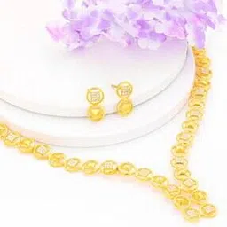 giva Sterling Silver Stone-Studded Necklace & Earrings Set-picture-16
