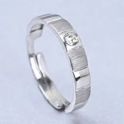 clara Sterling Silver American Diamond-Studded Band Ring-picture-19