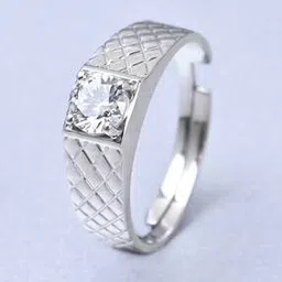 clara Sterling Silver American Diamond-Studded Band Ring-picture-18