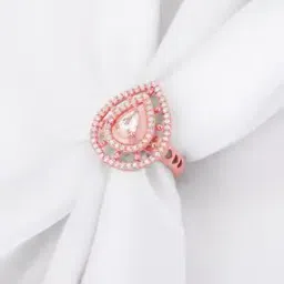 giva Sterling Silver Rose Gold-Plated Dew Drop Cocktail Ring-picture-26