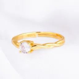 giva Women Gold-Plated Stone-Studded Ring image 1