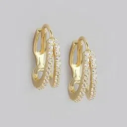 zavya Sterling Silver Gold-Plated Loops Classic Hoop Earrings-picture-19