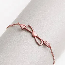 Sterling Silver Rose Gold-Plated Cupid Arrow Bracelet-image-65
