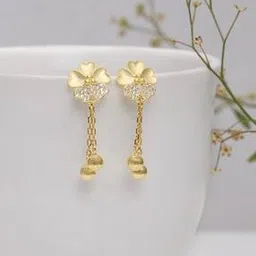giva Sterling Silver Gold-Plated Stone-Studded Drop Earrings-picture-40
