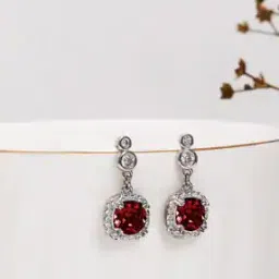 giva Sterling Silver Stone-Studded Drop Earrings-picture-10