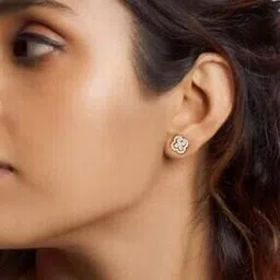Sterling Silver Gold-Plated Pansy Flower Stud Earrings-image-25