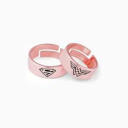 giva Sterling Silver Rose Gold-Plated DC Inspired Couple Rings-picture-39