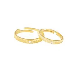 Sterling Silver Gold-Plated Worth the Love Couple Rings-image-63