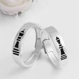 Sterling Silver King & Queen Couple Band Rings-image-22
