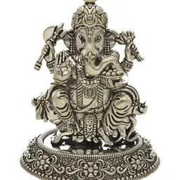 srijagdamba pearls dealer Silver Lord Ganapati Idol-picture-23