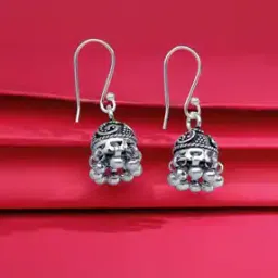 silvostyle by png Women Sterling Silver Dainty Jhumka Earrings-picture-36