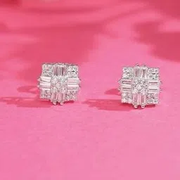 silvostyle by png Women Sterling Silver Stone Stud Earrings-picture-51