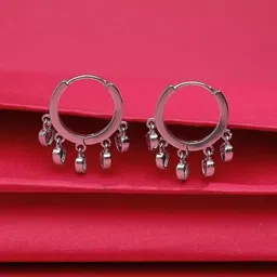 silvostyle by png Women Sterling Silver Twilight Gracia Hoop Earrings image 1