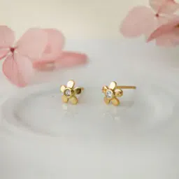 mannash Women Sterling Silver Gold-Plated Floral Stud Earrings-picture-35