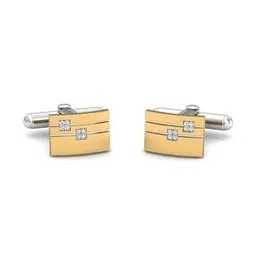 kuberbox Yellow Gold Diamond Noah Rectangular Cufflinks-picture-41