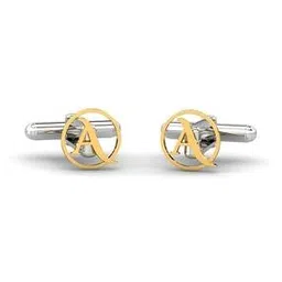 Yellow Gold Alphabet A Cufflinks-image-54