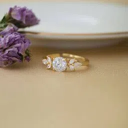 mannash Women Sterling Silver Gold-Plated Stone-Studded Ring-picture-15