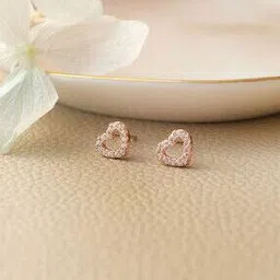 mannash Women Sterling Silver Stone Heart Stud Earrings-picture-41