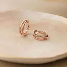 mannash Women Sterling Silver Rose Gold-Plated Hoops Earrings-picture-45