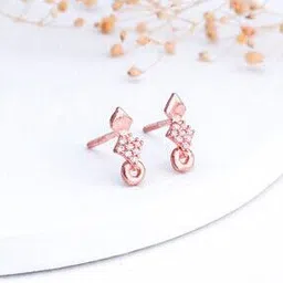 giva Women Sterling Silver Rose Gold-Plated Stud Earrings-picture-26