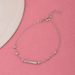 carlton london Sterling Silver Rhodium Plated Adjustable Charm Bracelet-picture-18