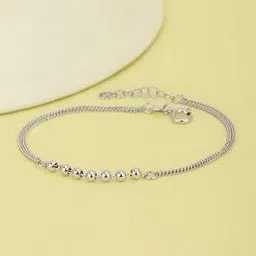 carlton london Sterling Silver Double Chain Adjustable Bracelet-picture-16