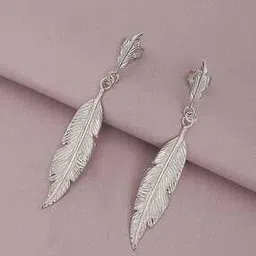 carlton london Sterling Silver Leaf Drop Earrings-picture-41