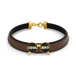 Men Yellow Gold Frame Bracelet-image-4