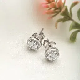 silberry Women Sterling Silver Stone-Studded Stud Earrings-picture-32
