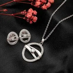 silberry Women Sterling Silver Pendant & Earrings Set-picture-23