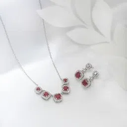 silberry Women Sterling Silver Necklace & Earrings Set-picture-11