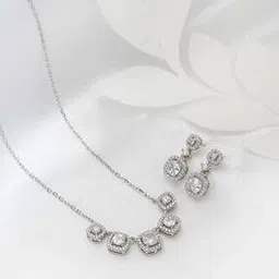 silberry Women Sterling Silver Necklace & Earrings Set-picture-27