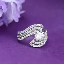 giva Sterling Silver Stone-Studded Mystic Mirage Ring-picture-36