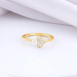 giva Silver Golden Open Heartbeat Ring-picture-13