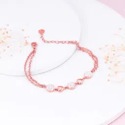 giva Sterling Silver Stone-Studded Heart Charm Bracelet image 1